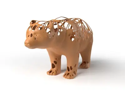 Panda Dust Voronoi Low-poly 3D model