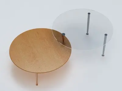 Round End Cocktail Table 3D model