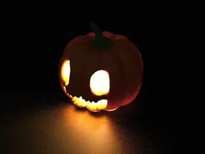 Halloween Pumpkin Lantern Low-poly 3D model