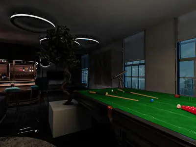 Modern Game Room 3D model