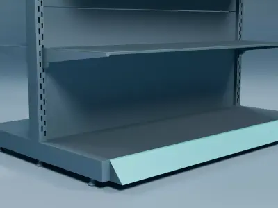 Retail Gondola Shelf for Supermarkets Low-poly 3D model