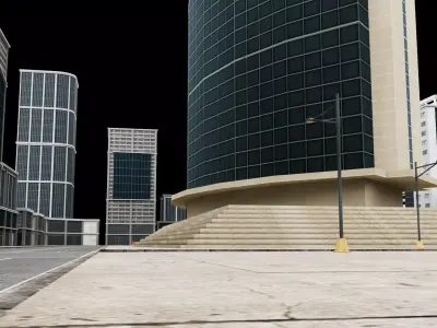 Game Ready City 3D Model Environment Low-poly 3D model