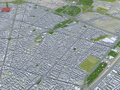 Qom Iran 20km Low-poly 3D model