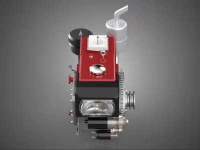 DIESEL ENGINE MACHINE HEADLIGHT HEADLAMP HEAD LAMP LIGHT BEAM 4S 3D model