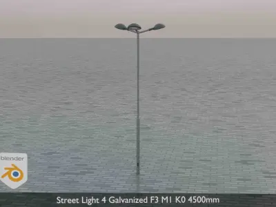 Street Light 4 Galvanized F3 M1 K0 4500mm  Low-poly 3D model