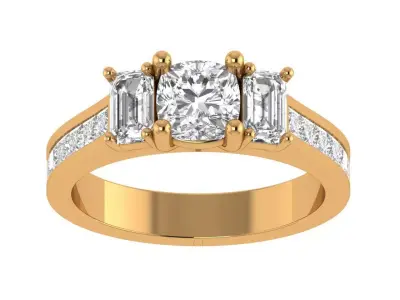 Cushion Engagement Ring 3D print model purchase