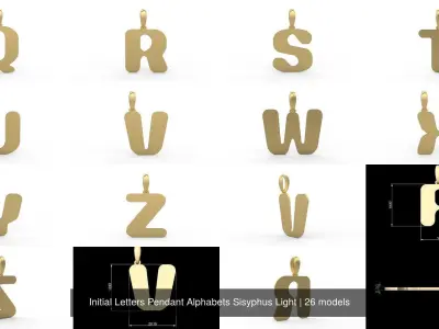 Initial Letters Pendant Alphabets Sisyphus Light 3D Model Pack