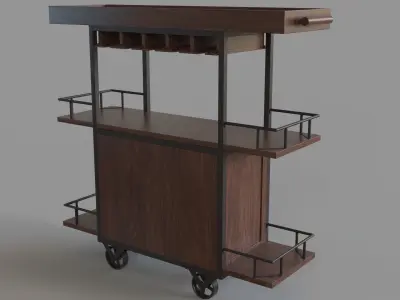 Maury Two Door Wine Trolley 3D model