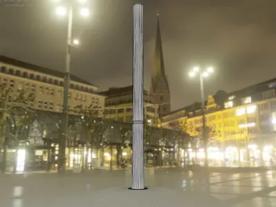 Dark Red Light-Column -13- Street-Light 9 Low-poly 3D model