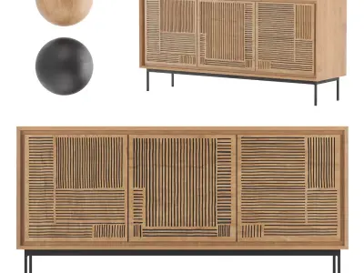 Console table Keenan 70 Credenza Wood 3D model purchase