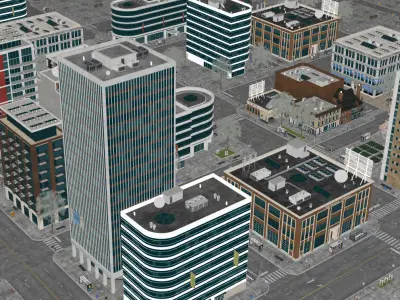 Highresolution city model groups 3D model