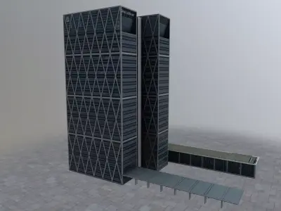 Amsterdam ErnstYoung Towers Low-poly 3D model