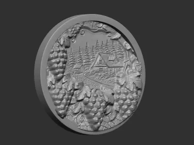 grapes wall decor  3D print model
