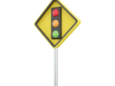 3d  svetofor  cartoon icon 3D model