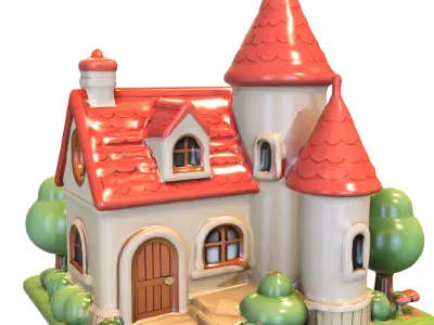 Fantasy Cartoon Castle  Stylized 3D model