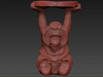 SIDE TABLE ANIMAL ORANG UTAN  3D print model