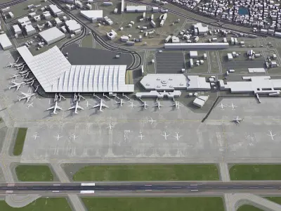 Kolkata - Airport - CCU Low-poly 3D model