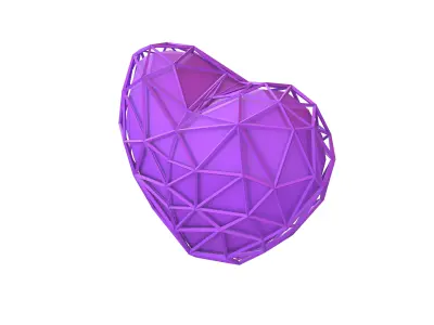 Stylish Heart V4 008 Low-poly 3D model