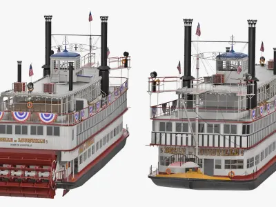  Belle of Louisville Riverboat Rigged for Cinema 4D 
