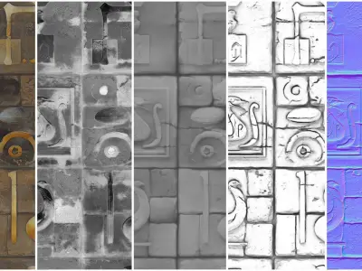 10 Egypt Wall VOL02 4K Seamless PNG PBR Textures Texture