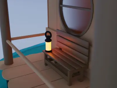 3D Wood swamp house Low-poly 3D model