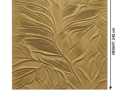 Modern floral Relief Panel Wall Decor Set STL Mural CNC 364 3D model