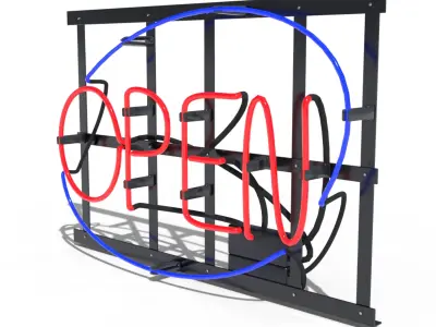 Neon Open Sign 3D model