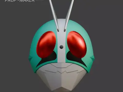 DIY Tojima Kamen Rider Ichigo Mask Cosplay EVA Foam Template 3D model