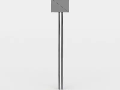 Panel metal pole with electronic device Low-poly 3D model
