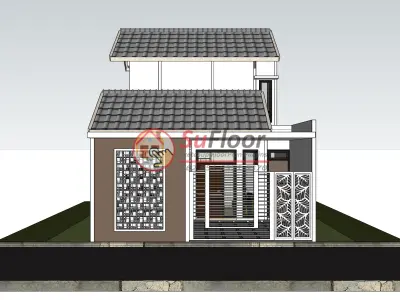 House 7x14m code 482- Sketchup 3D model 3D model 3D model