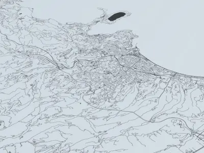 French Riviera Road Network and Streets 3D model