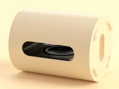 Wireless Subwoofer Light Brown Low-poly 3D model