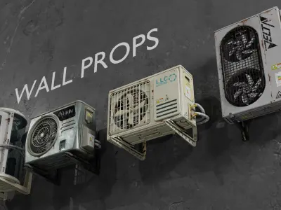 Air Conditioner Pack Low-poly 3D model