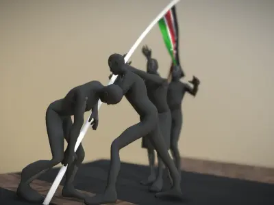 Uhuru Gardens Statue Kenya 3D 3D model