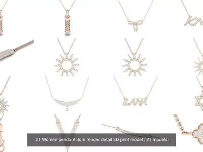 21 Kids pendant 3dm render detail 3D print model 3D Model Pack