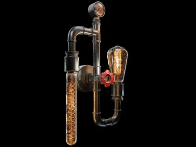 Edison Filament Bulb Wall Lamp 3D model