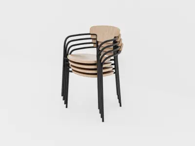 Pecan Chair 3D 3D model