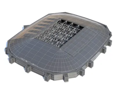 Veltins-Arena Gelsenkirchen Stadium Euro 2024 Low-poly 3D model