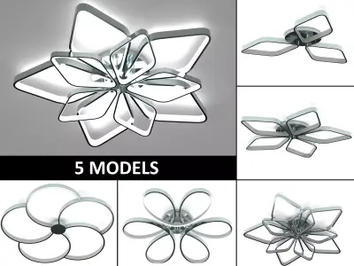 Modern ceiling lamp collection 3D Model Pack