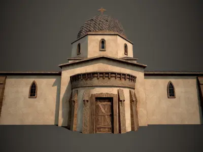 Medieval Church  Game-ready  Free low-poly 3D model