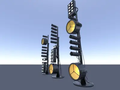 spotlights and wires 3D model