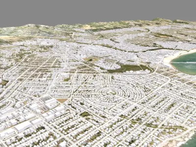 Cityscape  Santa Cruz California USA 3D model