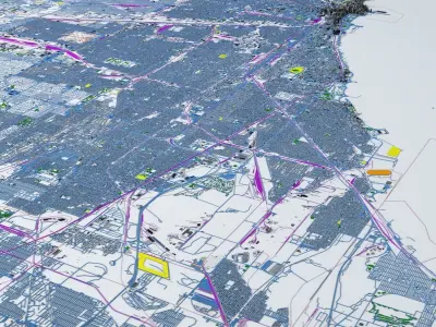 Chicago Streets Buildings Transport Sport Airports Ultimate 3D model