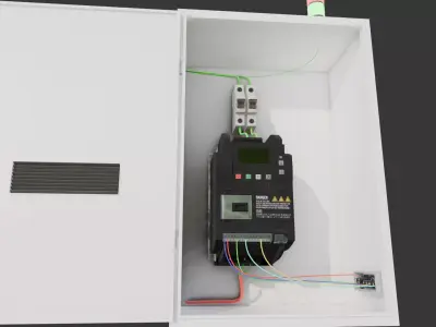 Industrial Electrical Control Panel  Low Poly 3D Model Low-poly 3D model