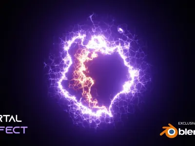 Ancient Portal Temple Ruin Low-poly 3D model