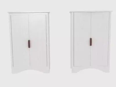 Curved Wardrobe Low-poly 3D model