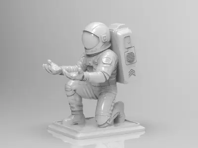 Kneeling Astronaut Pen Holder 3D print model
