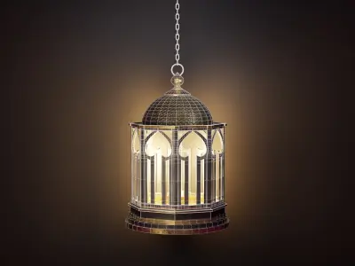 AsianLantern04 ornate islamic lantern Low-poly 3D model