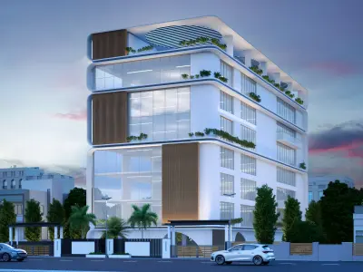Modern Exterior Futuristic building  3D model
