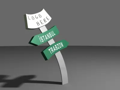 SIGNBOARD street sign with two signs 3D model